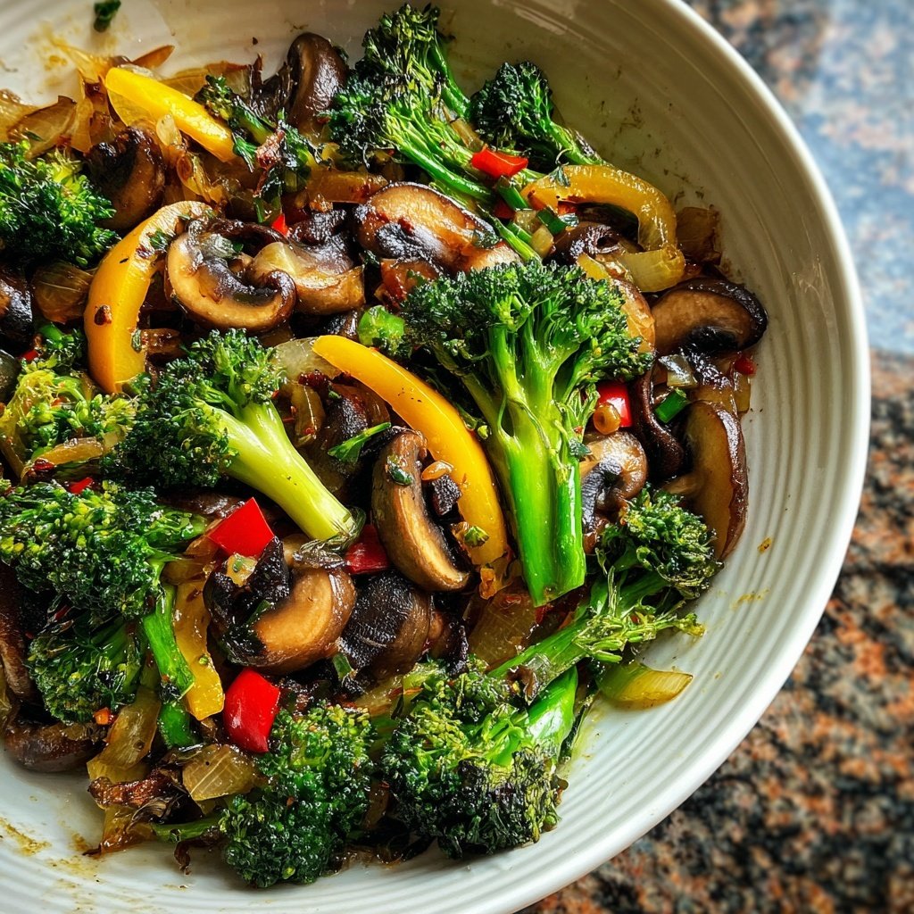 Brokkoli Pfanne Mit Pilzen