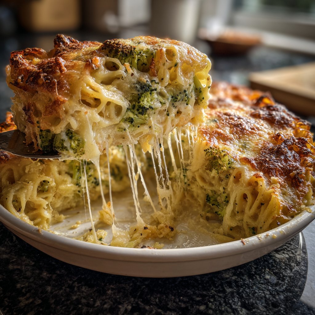 Nudelauflauf mit Brokkoli und Käse
