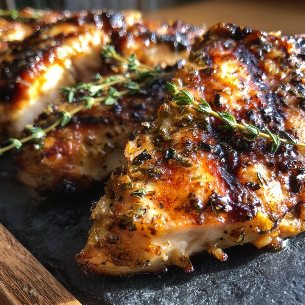 Gegrilltes Zitronen Thymian Hähnchen