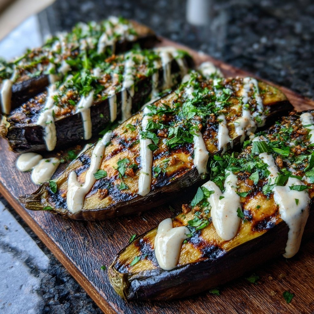 Gegrillte Auberginen Mit Tahini