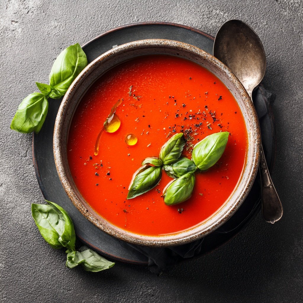 Tomatensuppe mit Basilikum